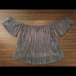 Metallic Off the Shoulder Top